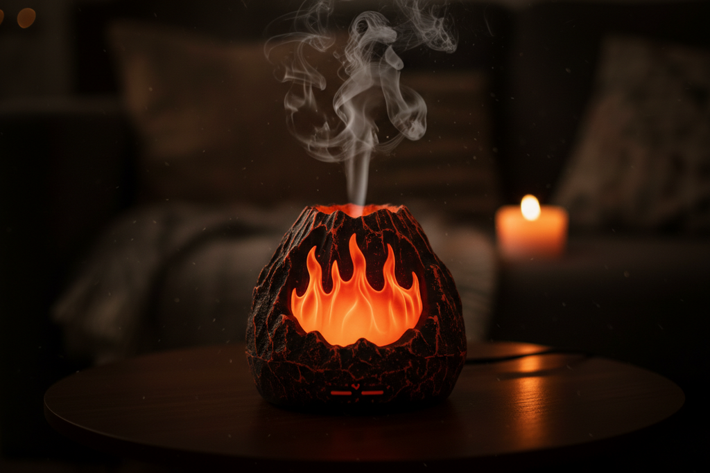 Diffuseur Flamme Volcanique — Humidificateur LED Ambiance
